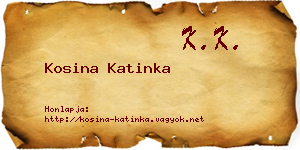 Kosina Katinka névjegykártya